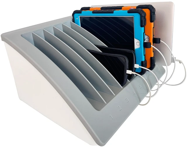 Main image of Plugsharge 8-Device Laptop & Tablet Charging Station with Surge Protection