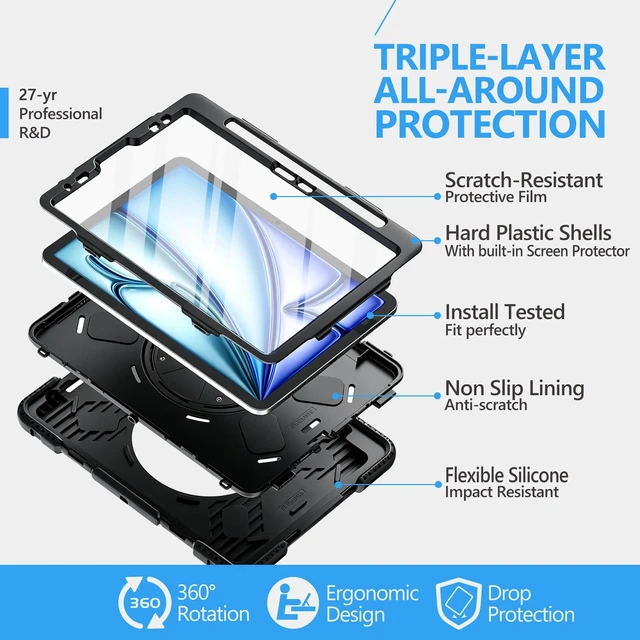 Alt view image 5 of 5 - Miesherk STOCK Case for iPad Air 11 Inch M4 / M3 /M2&Air 5th/4th Generation