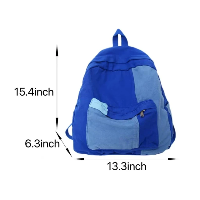 Alt view image 5 of 5 - MININAI Vintage Canvas Backpack for Women Men Grunge Hippie Boho Patchwork Backpack College Book Bag Travel Casual Daypack (One Size,Black)