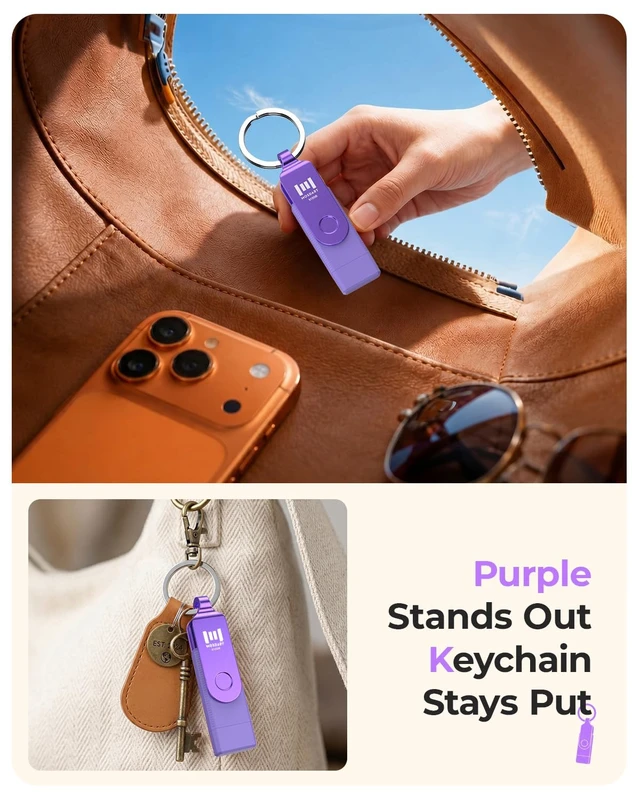 Alt view image 4 of 5 - MOSDART 512GB USB C & A 3.2 150MB/s Dual Flash Drive with Keychain, Purple