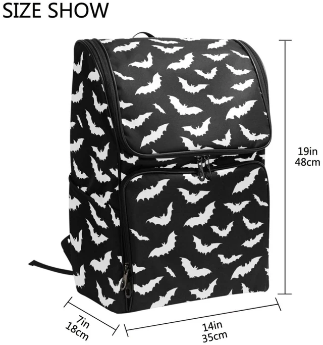 Alt view image 3 of 5 - Naanle Stylish Bats Halloween Pattern Large College School Books Backpack Waterproof Computer Bag Travel Daypack for Man Woman