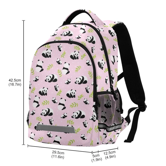 Alt view image 3 of 5 - MNSRUU School Backpack with Chest Strap, Animal Cute Panda Bear Laptop Backpack, Travel Hiking Backpack for Boys Girls, Rucksack, Knapsack One Size