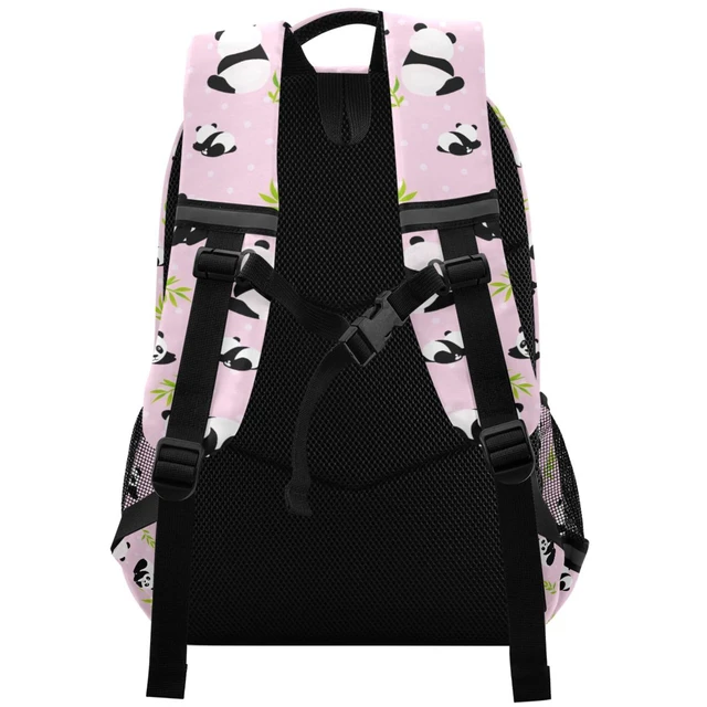 Alt view image 2 of 5 - MNSRUU School Backpack with Chest Strap, Animal Cute Panda Bear Laptop Backpack, Travel Hiking Backpack for Boys Girls, Rucksack, Knapsack One Size