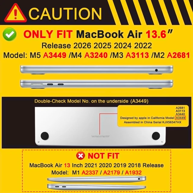 Alt view image 2 of 5 - MEEgoodo Case for M5/M4/M3/M2 MacBook Air 13 inch 2026 2025 2024 2022, Fit Model A3449/A3240/A3113/A2681, Case Compatible with MacBook Air 13.6-inch, Engraving Hand Drawn Floral