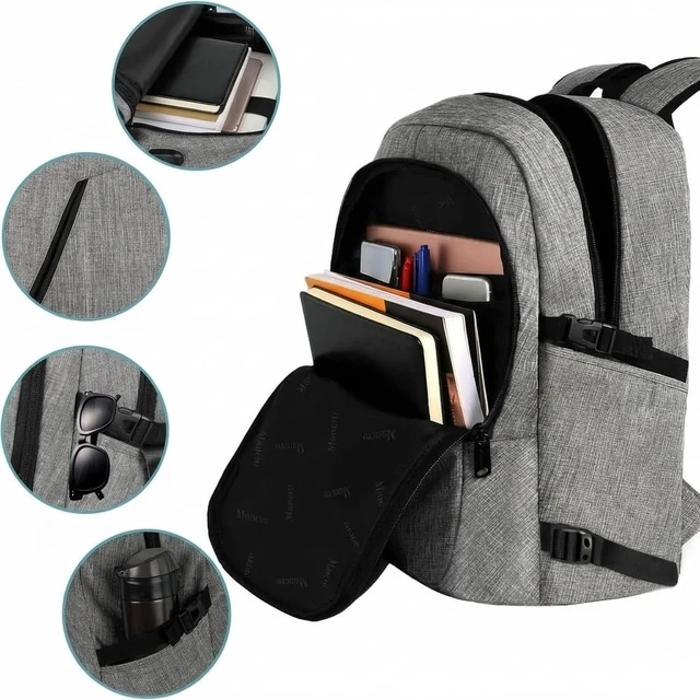 Alt view image 4 of 5 - Mancro 17.3 Inch Business Laptop Backpack Anti-Theft Travel Backpack