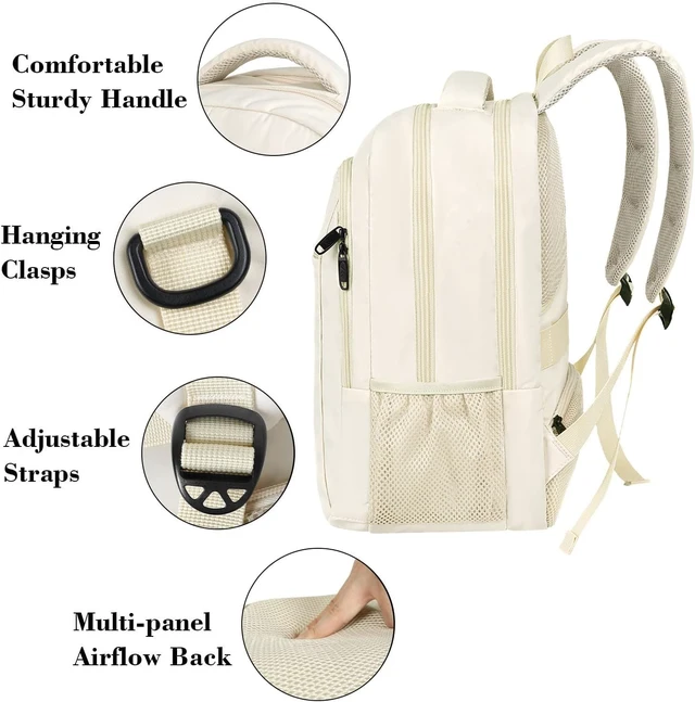 Alt view image 5 of 5 - MATEIN Beige Women Backpack for Work, 15.6 Inch Slim Travel Laptop Bag