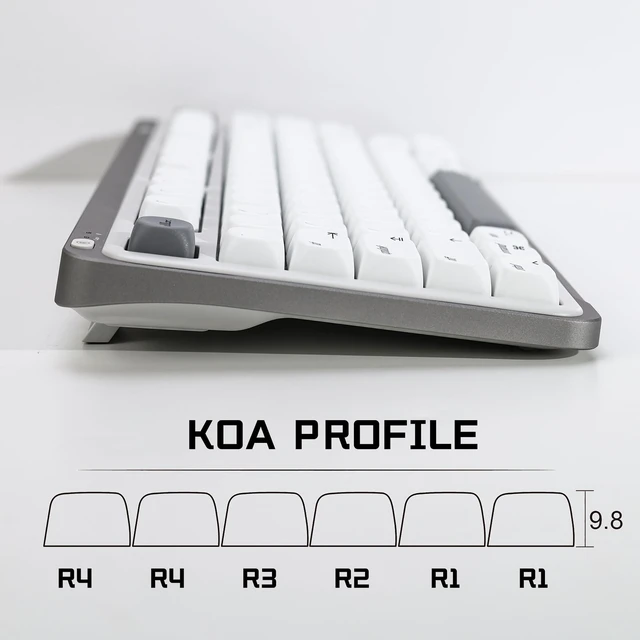 Alt view image 3 of 5 - YMKPVR KBDiy for MAC Style KOA Profile Keycaps Set,Dye-Sublimation PBT White Custom Keyboard Keycap,138 Keys Cap Set for Cherry Gateron MX Switches Mechanical Keyboards