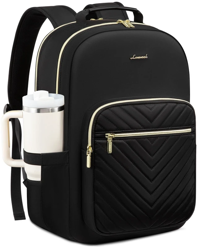 Main image of LOVEVOOK Laptop Backpack for Women 17.3 inch,Cute Womens Travel Backpack Purse,Professional Computer Bag,Waterproof Work Business College Teacher Bags Carry on Backpack with USB Port,Black