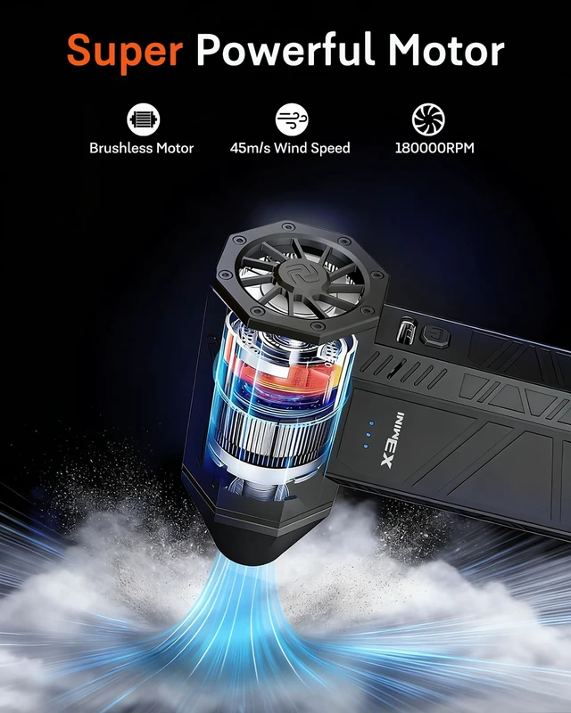 Alt view image 2 of 5 - KONPAYDE Compressed Air Duster, 180000RPM Electric Turbo Fan
