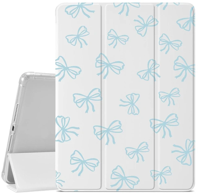 Main image of JOYLAND Light Blue Bow Pattern Case for iPad Pro 13-inch (M5/M4) 2025/2024,Pencil Holder & Clear Transparent Soft TPU Back & Trifold Smart Tablet Cover (Model Number:A2925/A2926/A3007)