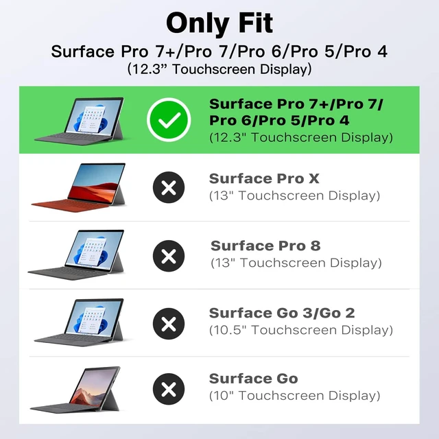 Alt view image 2 of 5 - Junfire Protective Case for Microsoft Surface Pro 7 Plus/Pro7/6/5/4