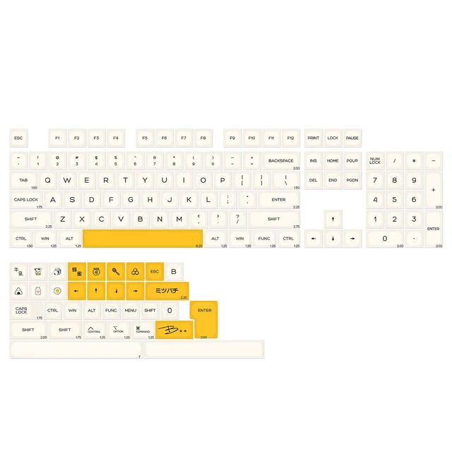 Alt view image 2 of 5 - YMKPVR KBDiy Honey Milk KOA Profile Keycaps Set,Dye-Sublimation PBT Yellow Cute Custom Keyboard Keycap,138 Key Cap Set for Cherry Gateron MX Switches Mechanical Keyboards