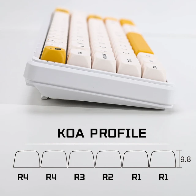Alt view image 3 of 5 - YMKPVR KBDiy Honey Milk KOA Profile Keycaps Set,Dye-Sublimation PBT Yellow Cute Custom Keyboard Keycap,138 Key Cap Set for Cherry Gateron MX Switches Mechanical Keyboards