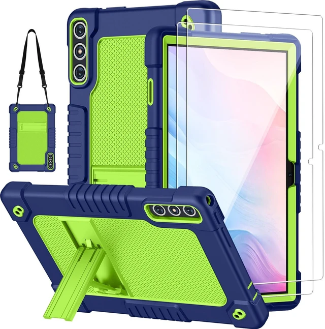 Main image of Kebiory for KADYBE D106 for MEIZE D106 Android 14 Tablet Case With 2 Pcs Screen Protector,Shoulder Strap,Kiskctand Hybrid Case for VOZIZOV D106 Android 14/FEONAL 10.1 inch 2024 Tablet (NavyGreen+2Pcs)