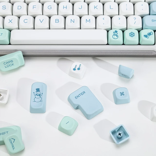 Alt view image 4 of 5 - YMKPVR KBDiy Snow Mountain KOA Profile Keycaps Set,Dye-Sublimation PBT Blue Custom Keyboard Keycap,138 Keys Cap Set for Cherry Gateron MX Switches Mechanical