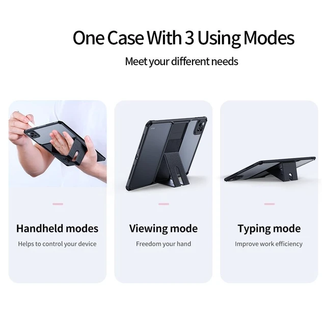 Alt view image 2 of 5 - Clear Case for Xiaomi Pad 6 WiFi Version 11 Inch With Stand, Transparent Back Cover Kickstand, Slim Light Drop Safe for Xiaomi Pad 6 11"