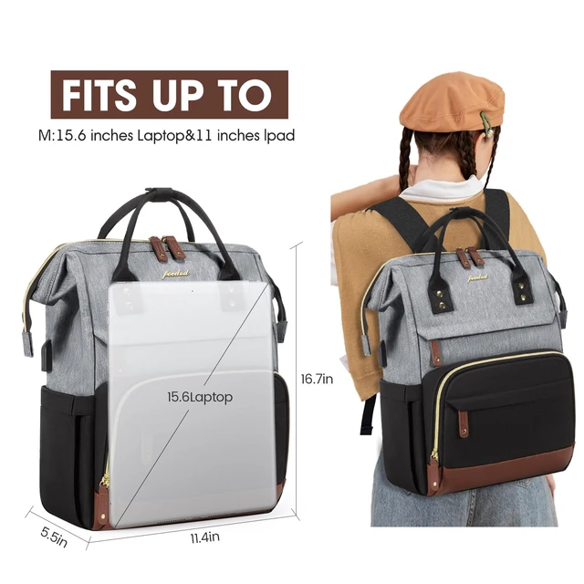 Alt view image 5 of 5 - Laptop Backpack for Women Work Bag: 15.6'' Travel Daypack with Computer Bag