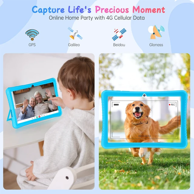 Alt view image 5 of 5 - HAOVM Android Tablet 10 inch, 4G Unlocked Tablet with SIM Card Slot, IPS Touch Screen, 2.0GHz Fast Processor, 3GB+32GB+TF Expand,2.4G/5GHz WiFi,8MP Camera, GPS, with Blue Protective case