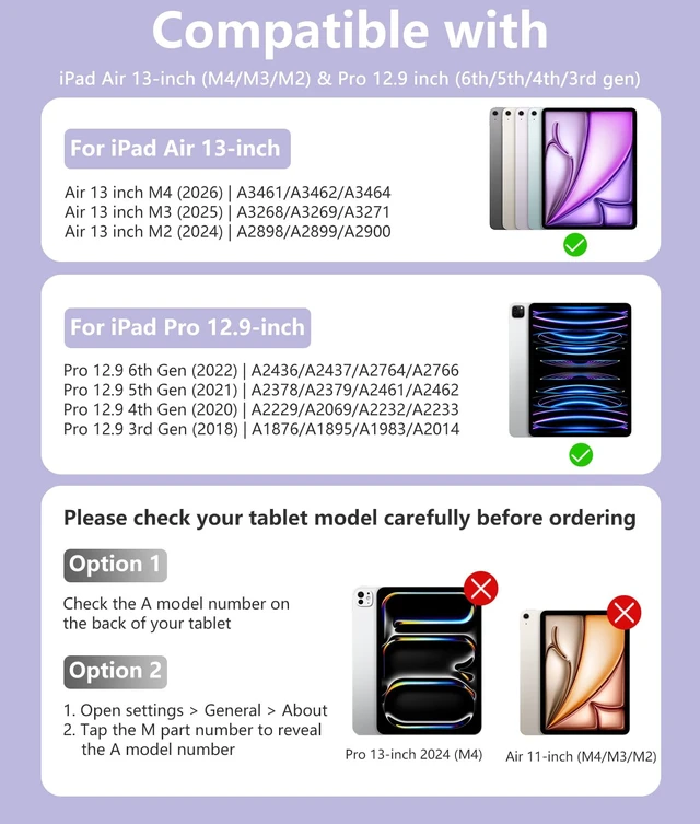 Alt view image 2 of 5 - Harvopu for iPad Air 13 Inch (M4/M3/M2) & Pro 12.9 Case with Keyboard