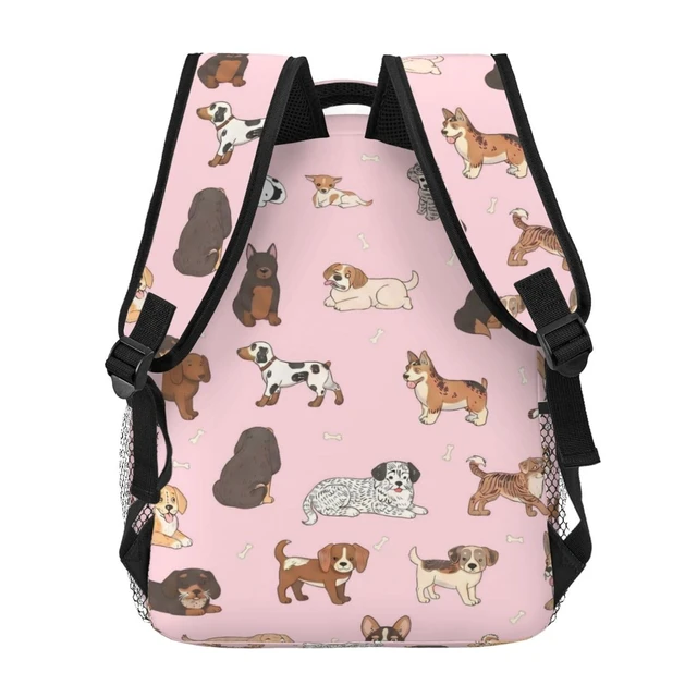 Alt view image 4 of 5 - Fiokroo Cute Dogs Animals Backpack School Bag For Students Teens Men Women Cartoon Pets Laptop Backpacks Travel Daypack Bag With Multiple Pockets