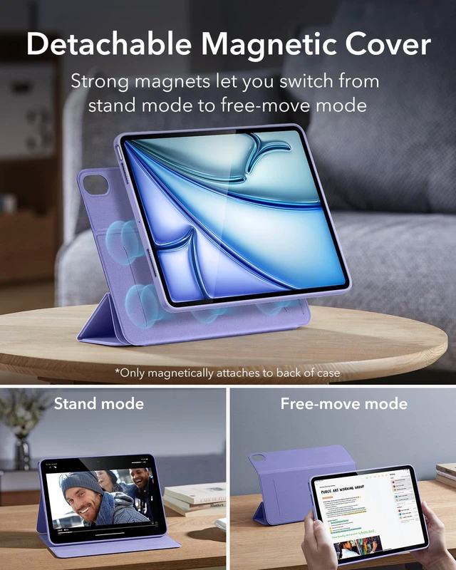 Alt view image 4 of 5 - ESR for iPad Air 11 Inch M4/M3/M2 Case, iPad Air 5th/4th Gen Case, Purple