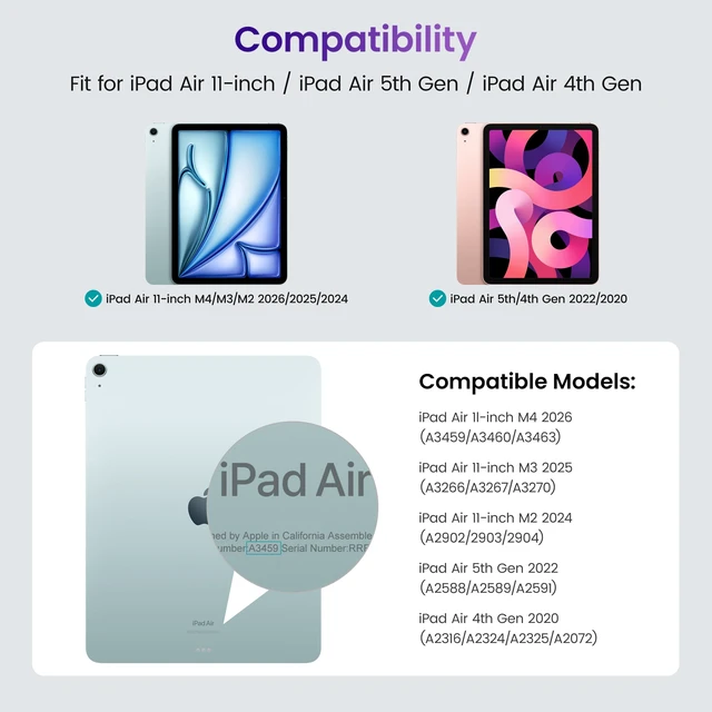 Alt view image 2 of 5 - DTTO Keyboard Case for iPad Air 11 Inch M4/M3/M2 (2026/2025/2024), Blue