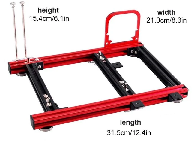 Alt view image 5 of 5 - ITX Motherboard Test Bench Open Air Computer Case Chassis Aluminum Bracket DIY Bare Frame Mini-ITX Support Graphics Card(red&Black)
