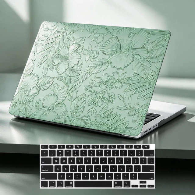 Main image of Floral Case for MacBook Pro 16 inch M5 2026-2021 M4 M3 M2 M1 Pro Max, Green