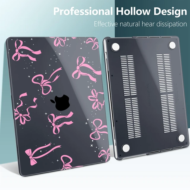 Alt view image 4 of 5 - DONGKE Case for MacBook Pro 14 Inch (2026-2021 Release, M5 M4 M3 M2 M1 Pro/Max Chip), Plastic Slim Hard Shell Protective Cover with Keyboard Cover & Screen Protector, Bows & Stars