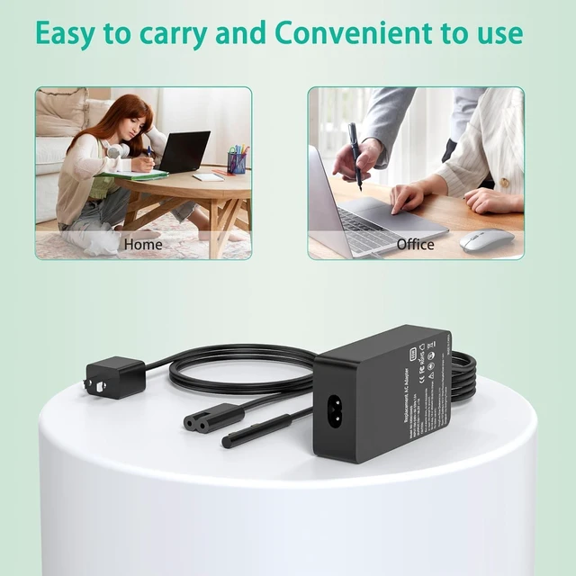 Alt view image 5 of 5 - YBRUZRUB 65W Surface Pro Charger for Surface Pro 7 8 Microsoft Laptop 3 4