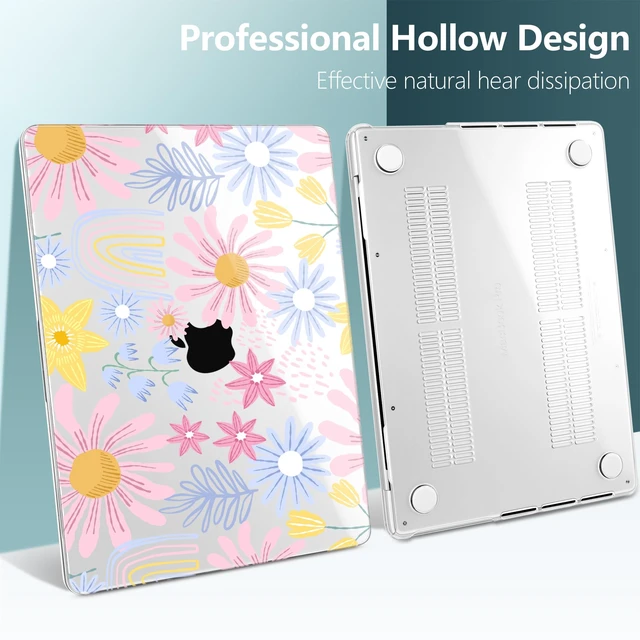 Alt view image 4 of 5 - DONGKE Case for MacBook Pro 14 Inch (2026-2021 Release, M5 M4 M3 M2 M1 Pro/Max Chip), Plastic Slim Hard Shell Protective Cover with Keyboard Cover & Screen Protector, Florals