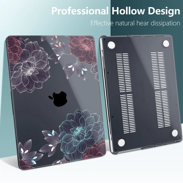Alt view image 4 of 5 - DONGKE Compatible with MacBook Pro 16 Inch Case (2026-2021 Release, M5 M4 M3 M2 M1 Pro/Max Chip), Plastic Hard Shell Cover with Keyboard Cover & Screen Protector for MacBook Pro 16", Dahlia Flowers