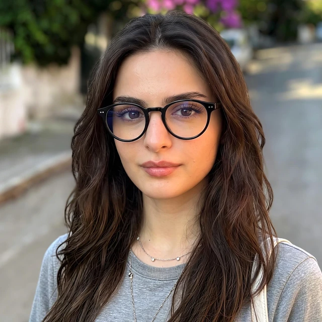 Alt view image 2 of 5 - Dollger Blue Light Blocking Glasses for Women Men Black Round Acetate Frame Computer Gaming Glasses Anti Glare Bluelight Eyeglasses for Eye Strain Relief