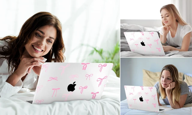Alt view image 3 of 5 - DONGKE for MacBook Air 13 Inch Case M5 2026 M4 2025 M3 M2 2024-2022 A3449 A3240 A3113 A2681, Plastic Hard Shell & Keyboard Cover & Screen Film for MacBook Air 13.6 Inch Case - Pink Bows