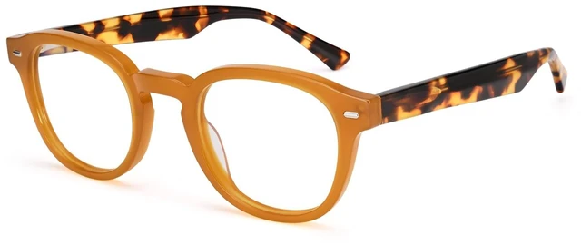 Main image of Dollger Blue Light Glasses for Men Women Retro Thick Frame Round Anti Eye Strain Computer Gaming BlueLight Eyeglasses for TV Working Daily Use leopard print