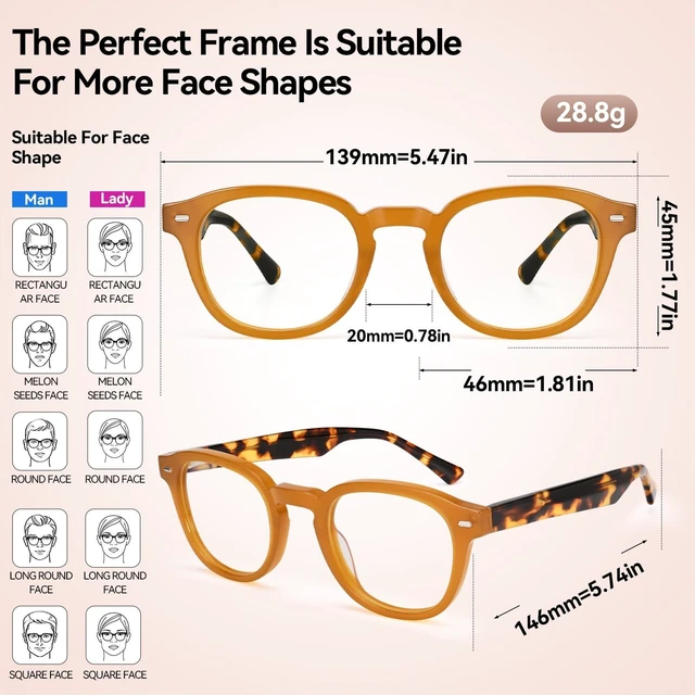 Alt view image 2 of 5 - Dollger Blue Light Glasses for Men Women Retro Thick Frame Round Anti Eye Strain Computer Gaming BlueLight Eyeglasses for TV Working Daily Use leopard print