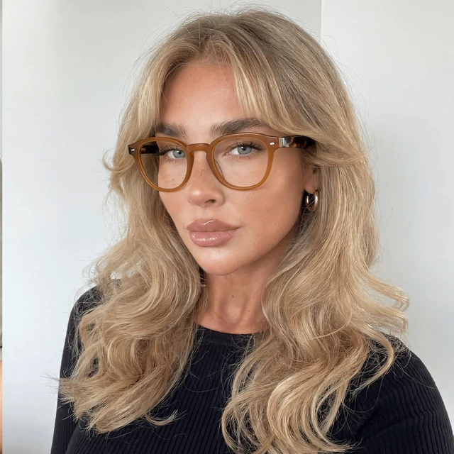 Alt view image 3 of 5 - Dollger Blue Light Glasses for Men Women Retro Thick Frame Round Anti Eye Strain Computer Gaming BlueLight Eyeglasses for TV Working Daily Use leopard print