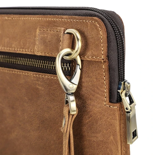 Alt view image 4 of 5 - CONTACTS Cowhide Leather 14.2" Slim Laptop Case 14" x 10" Briefcase Compatible with MacBook Pro 14" Large Document Bag Notary Bag