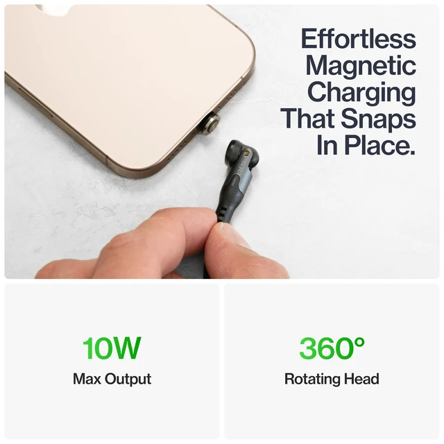 Alt view image 4 of 5 - Statik 360 Magnetic Charging Cable - Type C Charger 3 in 1 USB C to USB C Cable, Micro USB & iProduct Tips, USB A Adapter, Phone Charger Cord, Compatible with All Devices - Black 6FT/2M, 3 Pack