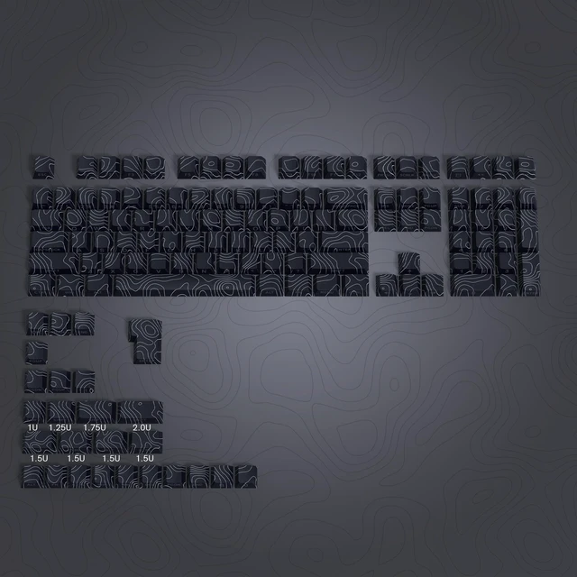 Alt view image 2 of 5 - dagaladoo Shine Through keycaps,Double Shot PBT keycap,Topographic