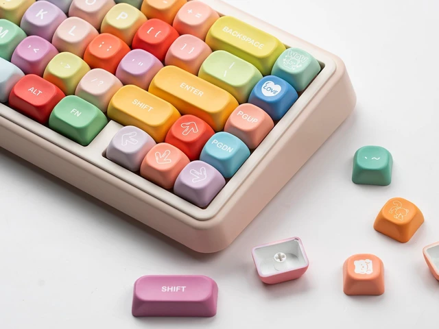 Alt view image 3 of 5 - dagaladoo PBT Keyboard keycaps,Rainbow MOA keycaps,Gummy Bear