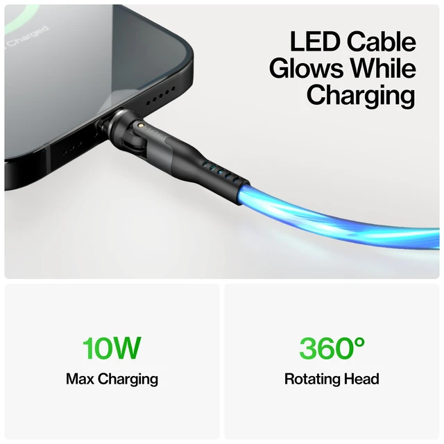 Alt view image 5 of 5 - Statik 360 Magnetic Charging Cable - Type C Charger 3 in 1 USB C to USB C Cable, Micro USB & iProduct Tips, USB A Adapter, Phone Charger Cord, Compatible with All Devices - GloBright 3FT/1M, 3 Pack