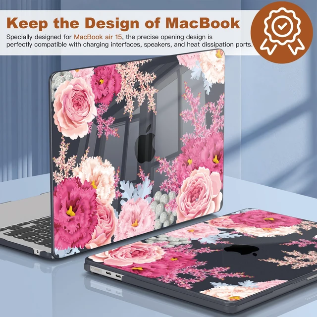 Alt view image 5 of 5 - CISSOOK for MacBook Air 15 inch Case 2023 2024 2025 2026 M2 M3 M4 M5 Floral