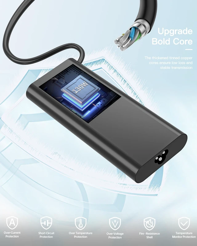 Alt view image 4 of 5 - WZXHU 130W Laptop Charger USB C for Dell XPS 15 17