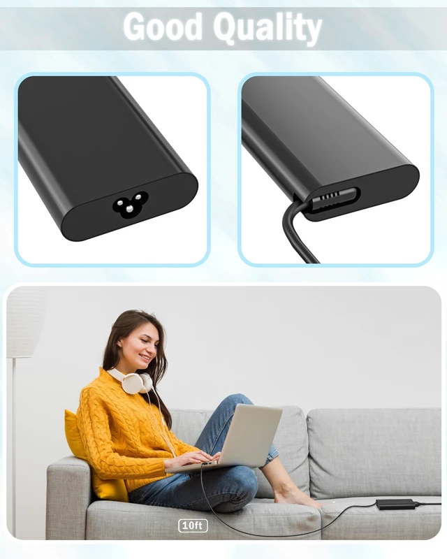 Alt view image 5 of 5 - WZXHU 130W Laptop Charger USB C for Dell XPS 15 17