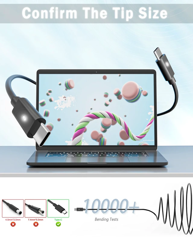 Alt view image 3 of 5 - WZXHU 130W Laptop Charger USB C for Dell XPS 15 17