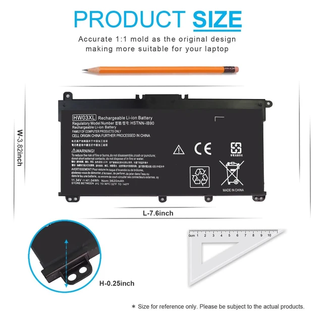 Alt view image 4 of 5 - HW03XL L97300-005 Laptop Battery for HP Pavilion 15-EG 15-EH 17-CN 17-CP 15-eg0xxx 15-eg0073cl 15-eg0053cl 15-eg1053cl 15t-eg000 15-eh1xxx 17-cn0xxx 17-cn2063cl 17-cp0xxx 17-cp0700dx HW03041xl-pl