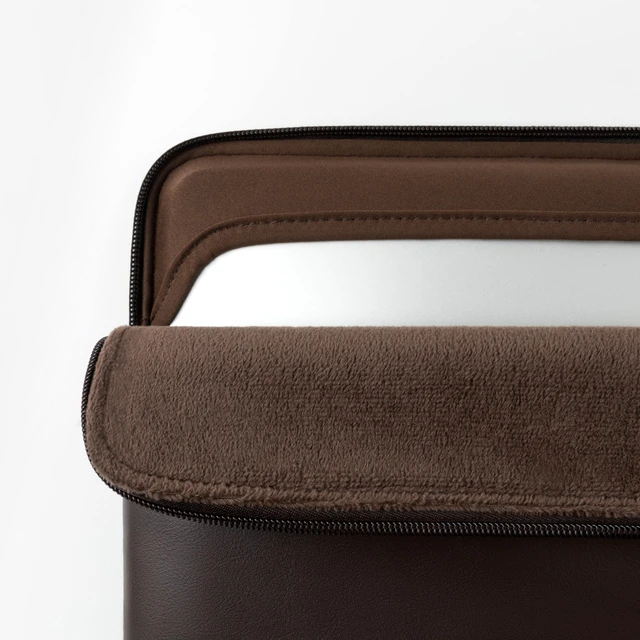 Alt view image 2 of 5 - Comfyable Slim Laptop Sleeve Compatible with 13 Inch MacBook Air 13 in M5 M4 M3 M2, 13" MacBook Pro/Neo, PU Leather Bag Water-Resistant Cover Case, Chocolate