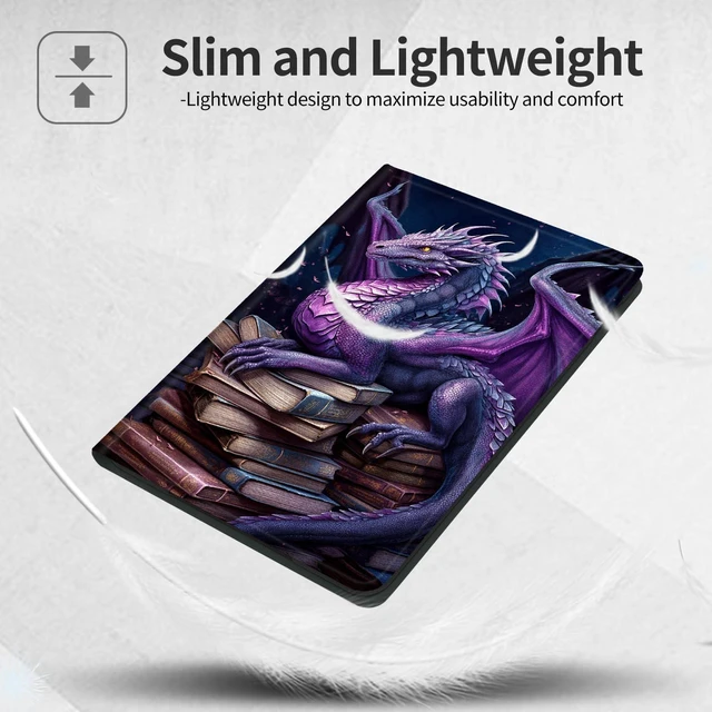 Alt view image 3 of 5 - for Fire HD 10 9th/7th/5th Gen 2019/2017/2015 Case, Dragon Book Art