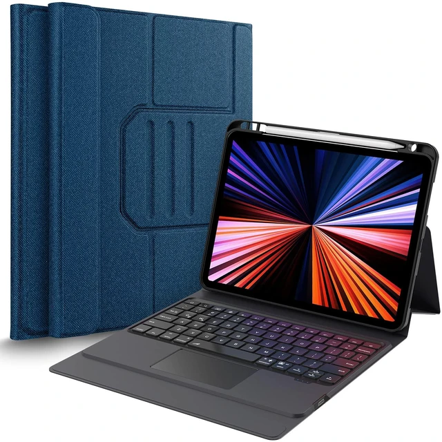 Main image of Bokeer Keyboard Case for iPad Pro 11 3rd Generation 2021, Compatible with iPad Air 4 / iPad Pro 11 2018 & 2020, Shockproof Protective Case with Auto Wake/Sleep, Support Apple Pencil Wireless Ch